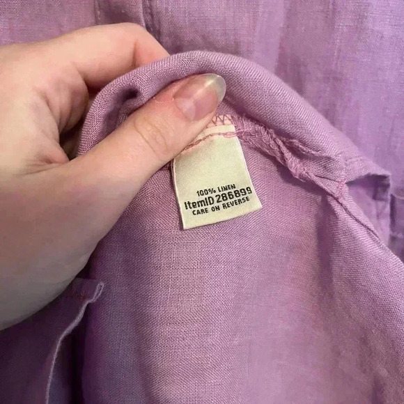 VINTAGE LL BEAN LINEN BLOUSE - Picture 4 of 5